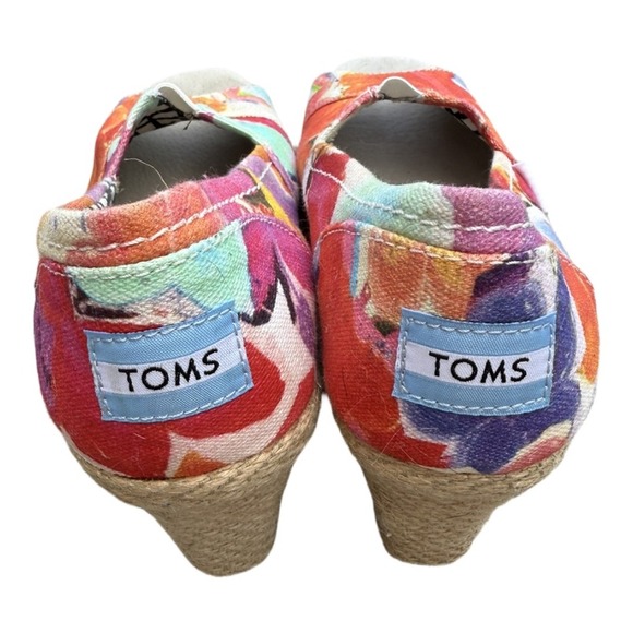 Toms Womens Calypso Corbel Classic Pump Wedge Heels Shoes Multicolor Floral 8W - Picture 4 of 8